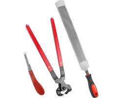 3-delige Set voor Hoefverzorging: Hoefplanken, Knippers en Rasp met Handvat voor Paarden en Ponys
