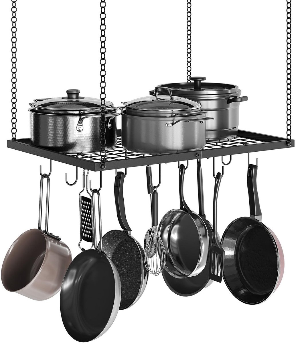 Dailygoods - Hangend Pottenrek met 12 Haken - Keuken Opbergoplossing