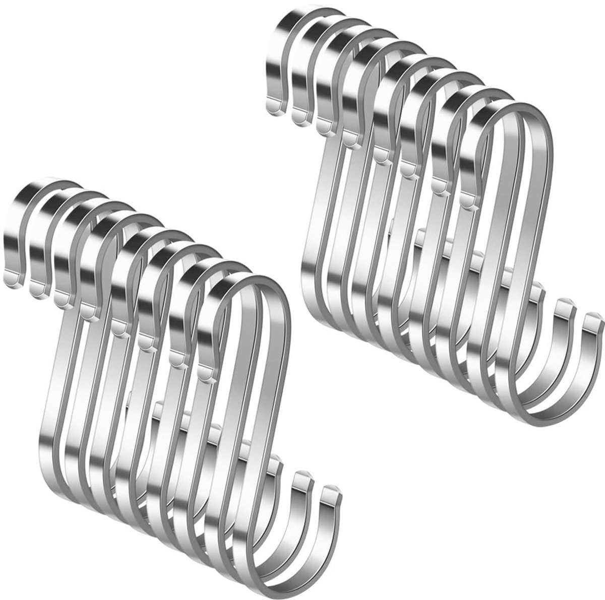 Dailygoods - Set van 16 Roestvrijstalen S-vormige Haken - Sterke Haken voor Keuken en Werkplaats
