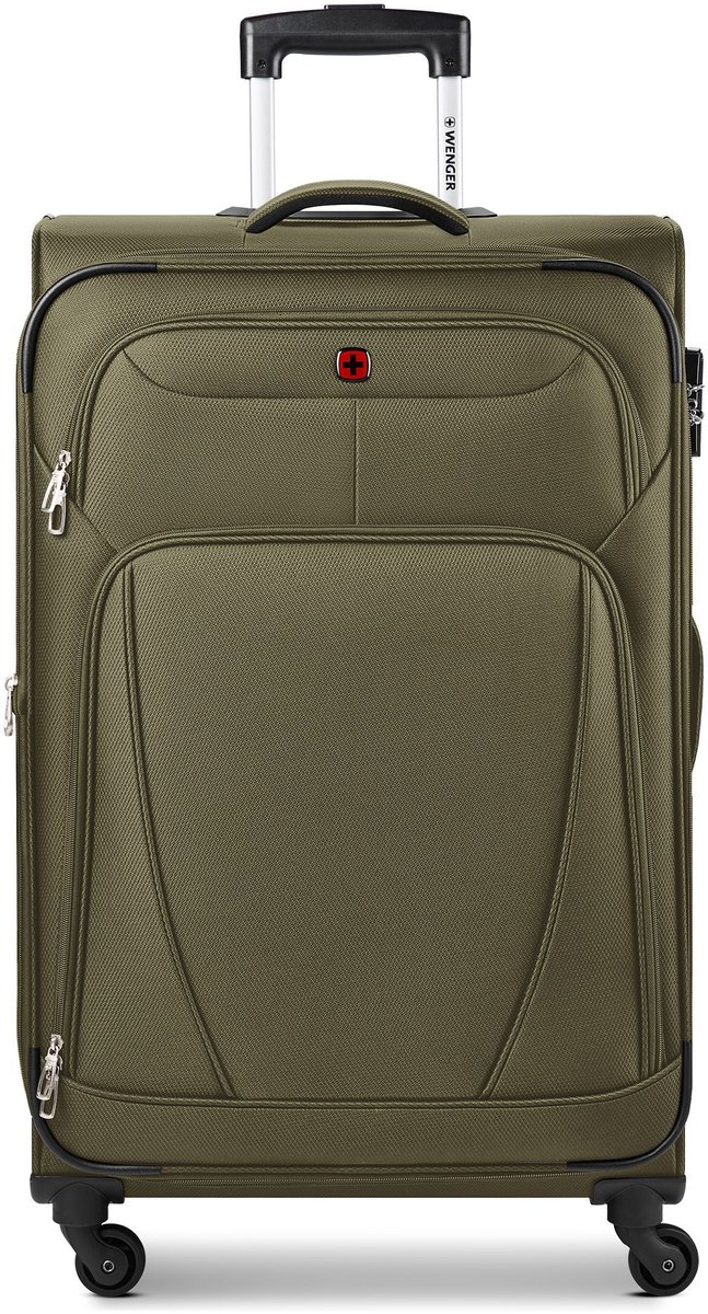 Wenger Beaumont 4 wielen Trolley L 78 cm met uitbreidingsplooi - Zachte bagage - Combinatieslot - olive
