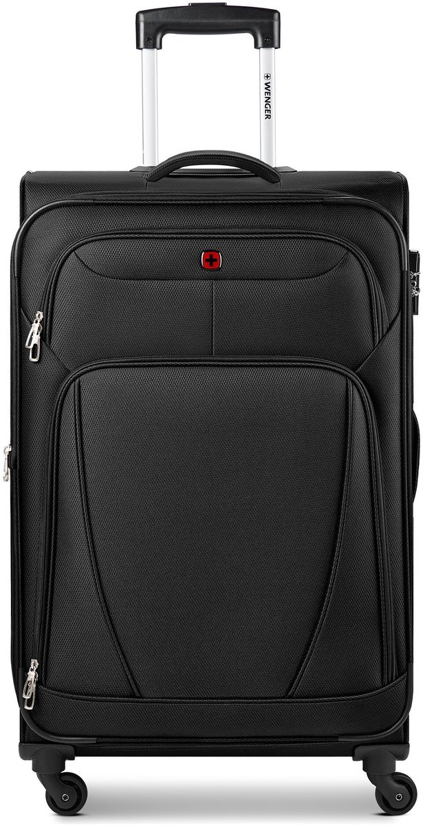 Wenger Beaumont 4 wielen Trolley L 78 cm met uitbreidingsplooi - Zachte bagage - Combinatieslot - black