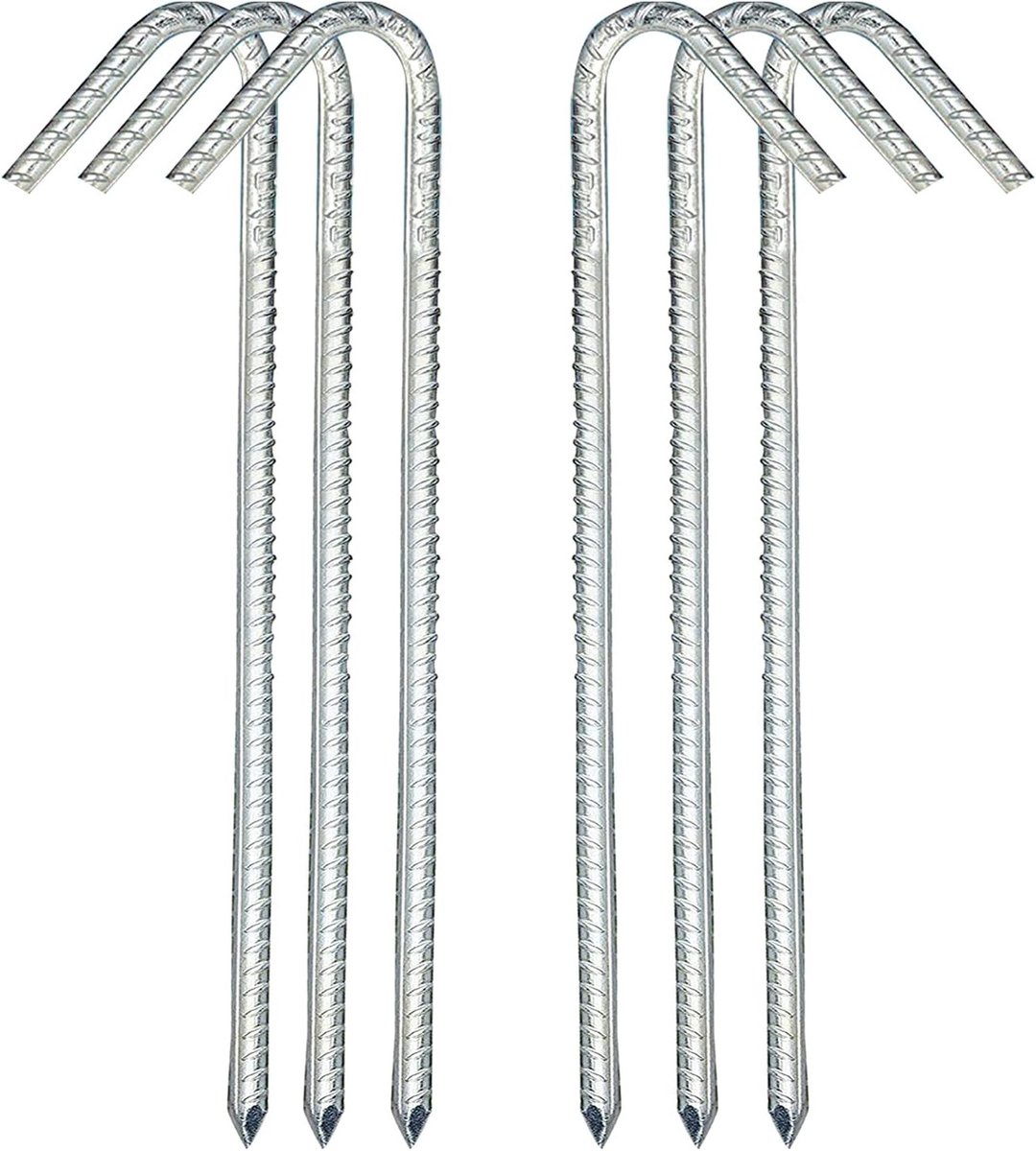 Stevige metalen grondpennen voor tenten, trampolines en tuinbeplanting - 12 inch, 6 stuks