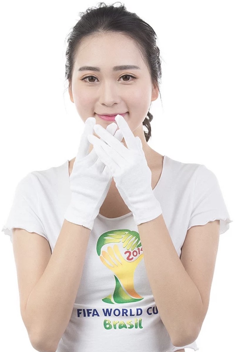 Witte Katoenen Handschoen Wit L - Handschoen L Wit – Munt Handschoen - Gezondheidszorg - Ziekenhuis - Beauty Center – Kapper - Jewelry - eczeem - allergie - juweliers – Handschoenen 100% Katoen maat L - 4 Stuks/2 Paar