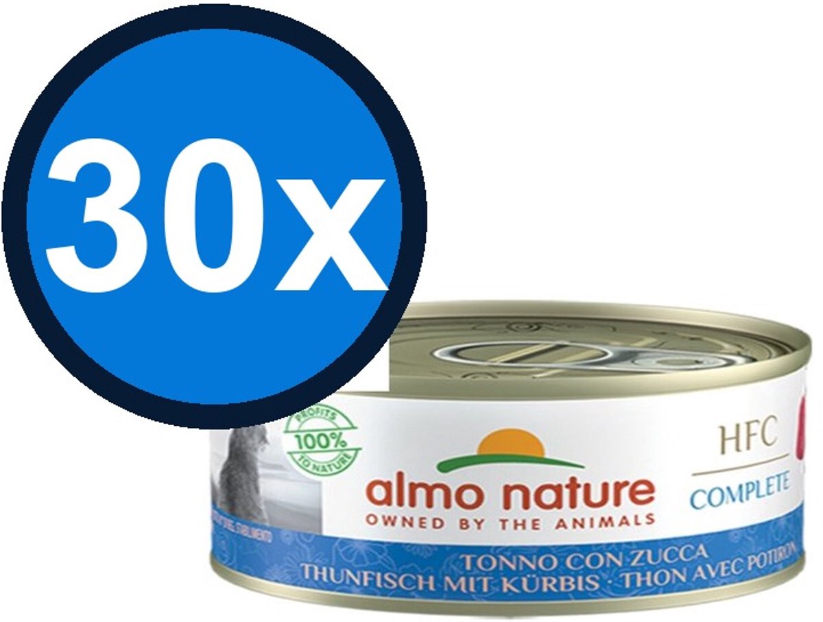 48x Almo Nature HFC Complete - Tonijn & Pompoen - Graanvrij Kattenvoer - 70g