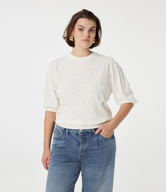 Fabienne Chapot Hilly Patch Pullover Tops & T-shirts Dames - Shirt - Wit - Maat XS