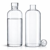 Glazen Drinkfles 1 Liter Met Glazen Dop - Waterfles Glas - 2 Stuks - Duurzaam - Lekvrij - Transparant Glas