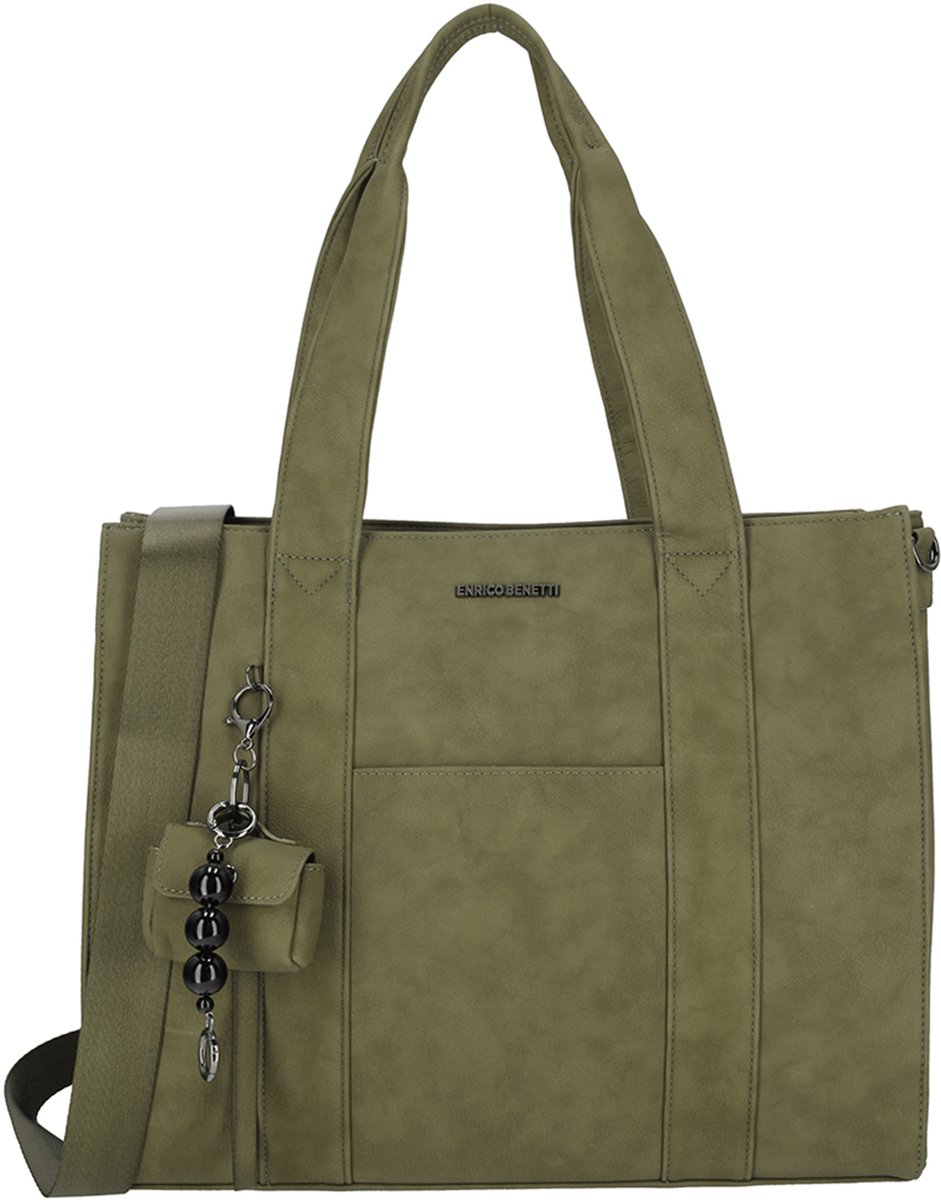 Enrico Benetti Taylor Schoudertas met 15 inch Laptopvak - Laptoptas - Olijfgroen