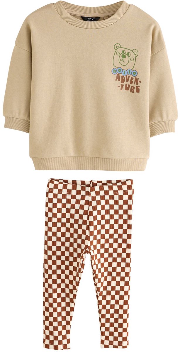 Next - Jongens - Sweatshirt en legging, set van 2 - Naturel