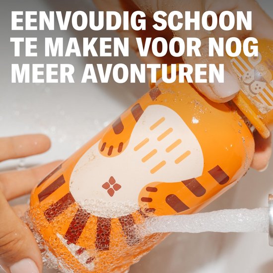 Dailygoods - Waterdrop Baby Drinkfles Inox 400ml - Geïsoleerde Peuter Fles Lekvrij Met Rietje van Dailygoods — afbeelding 3