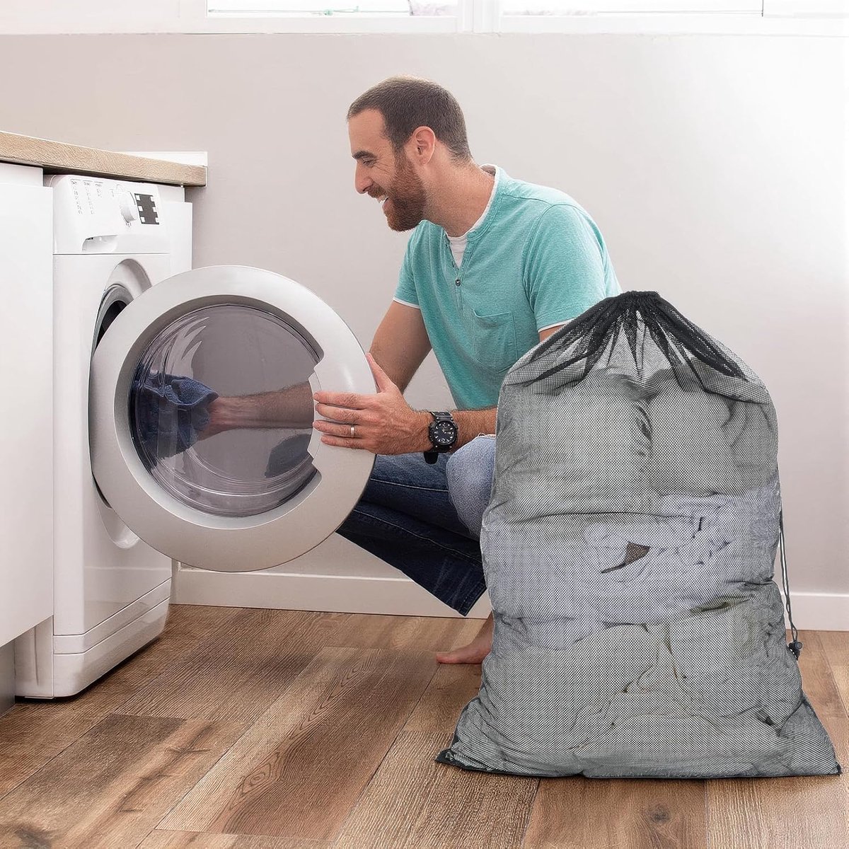 Grote Waszakken - Polyester - Ademend Mesh Ontwerp - Duurzaam en Herbruikbaar - Voor Kleding en Reis