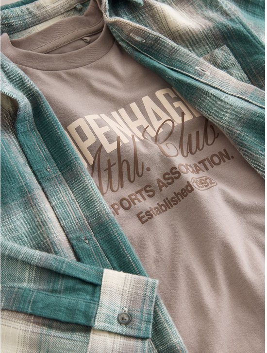 Next - Jongens - Geruit overhemd met lange mouwen en T-shirt in set van 2 - Groen