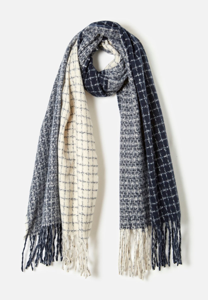 Damart - Zachte geruite sjaal - Dames - Grijs - Taille Unique