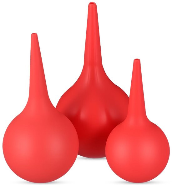Dailygoods- Neuszuiger Baby - Rood Rubber - 30/60/90 ml - Neusreiniger - Zuignap - Veilig en Nauwkeurig Gebruik - Zuigbal