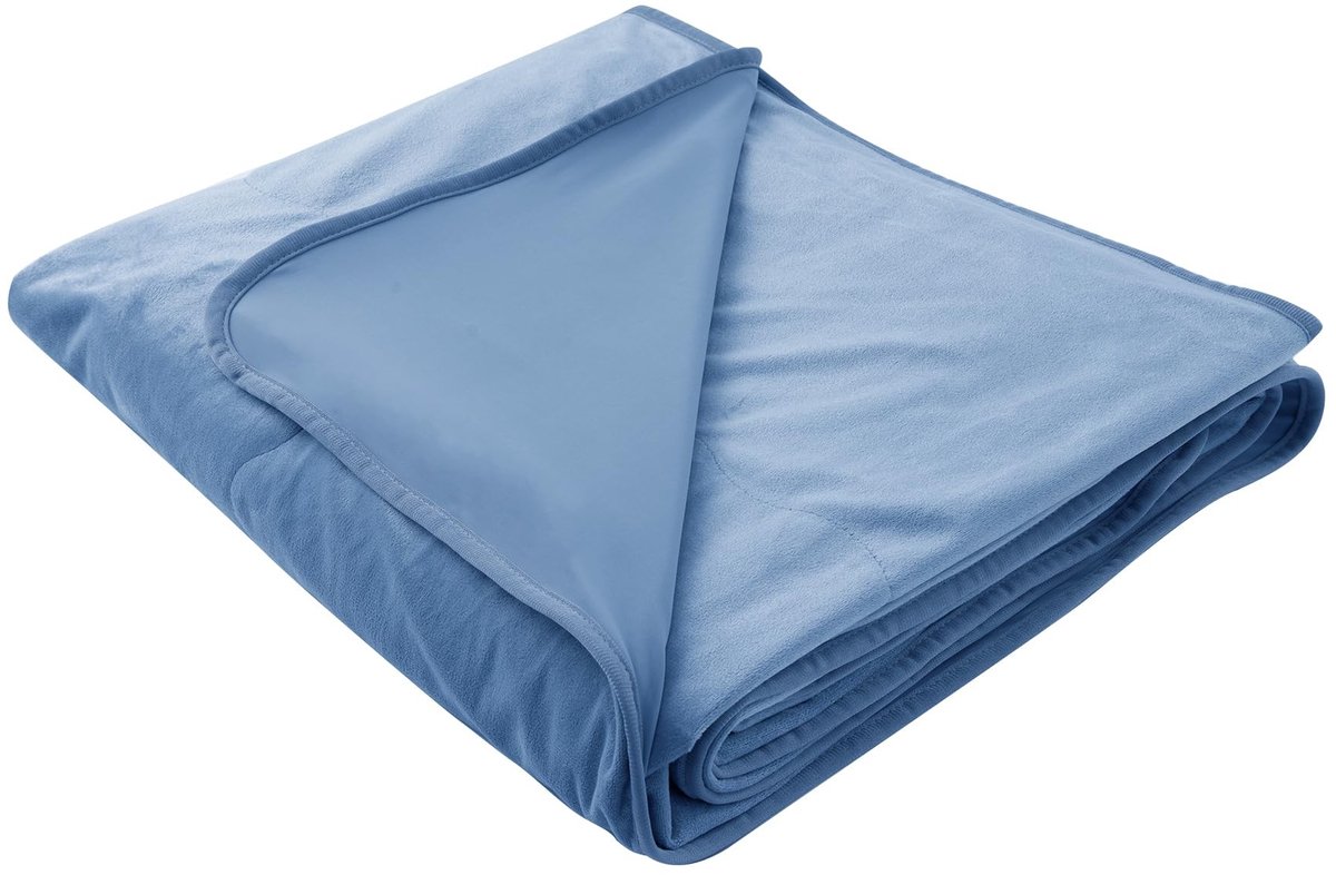 Dailygoods- Koeldeken 2-in-1 - Zomerdeken - Zelfkoelende Deken - Huidvriendelijk - 130 x 170 cm - Donkerblauw
