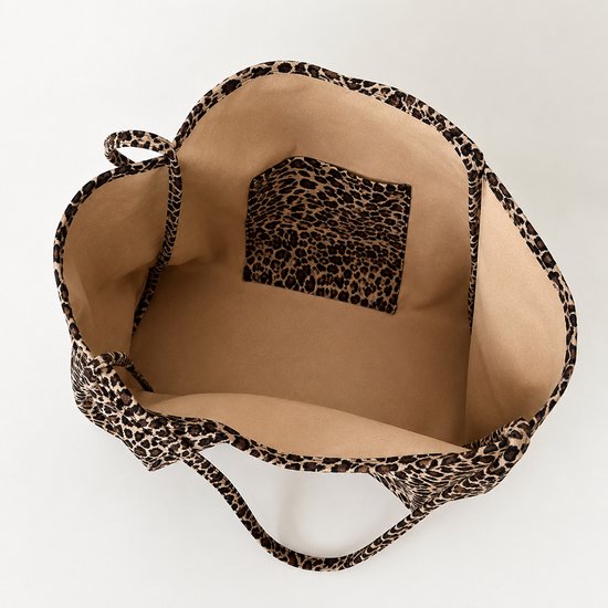 Sac Imprimé Panthère - Shopper XL Beach Bag - Marron Beige