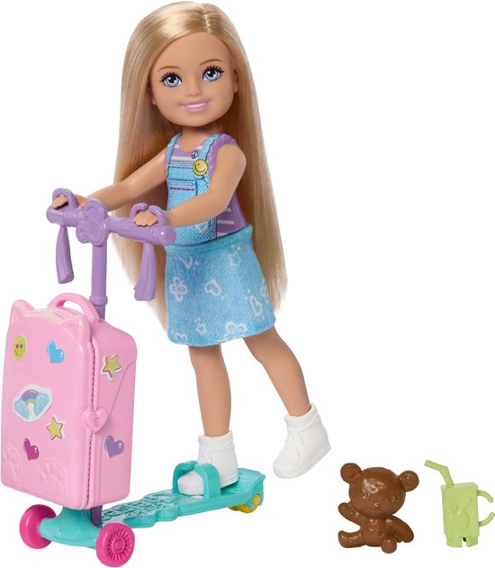 Barbie Club Chelsea Grenzeloos Avontuur Pop - Met Scooterkoffer en Accessoires — afbeelding 4