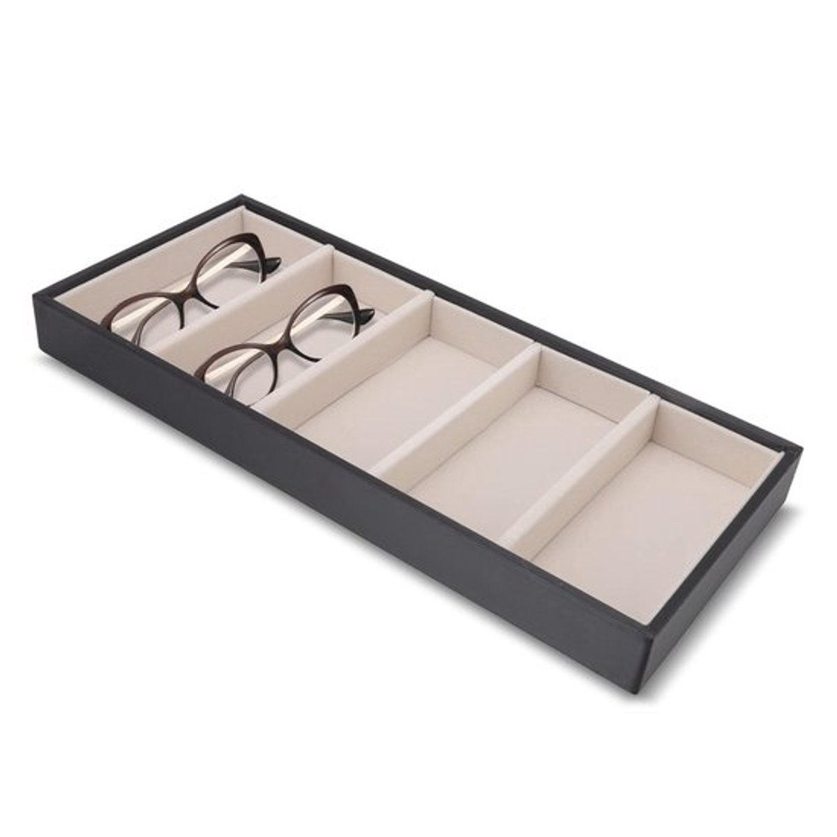 Vt products - Brillendoos - Organizer voor Brillen en Sieraden - Zwart - 5