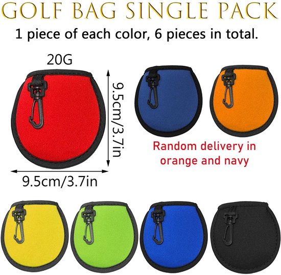 LIVIA HOME- Golfbalwaszak 6-Pack - Waterdichte Tas - Waszak met Karabijnhaak - Golfbal Cleaner - Ideaal Cadeau voor Golfliefhebbers - Klein Formaat - Golfbalreiniger van Livia Home — afbeelding 5