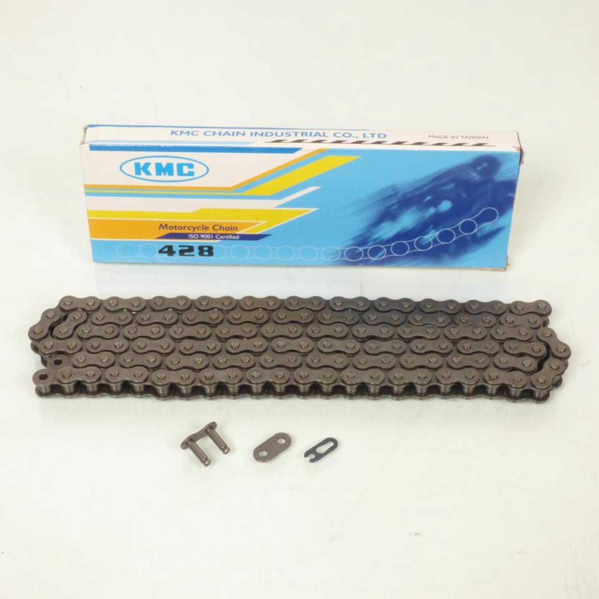 Chaîne de transmission KMC 134 maillons Pas 428 avec attache rapide pour moto