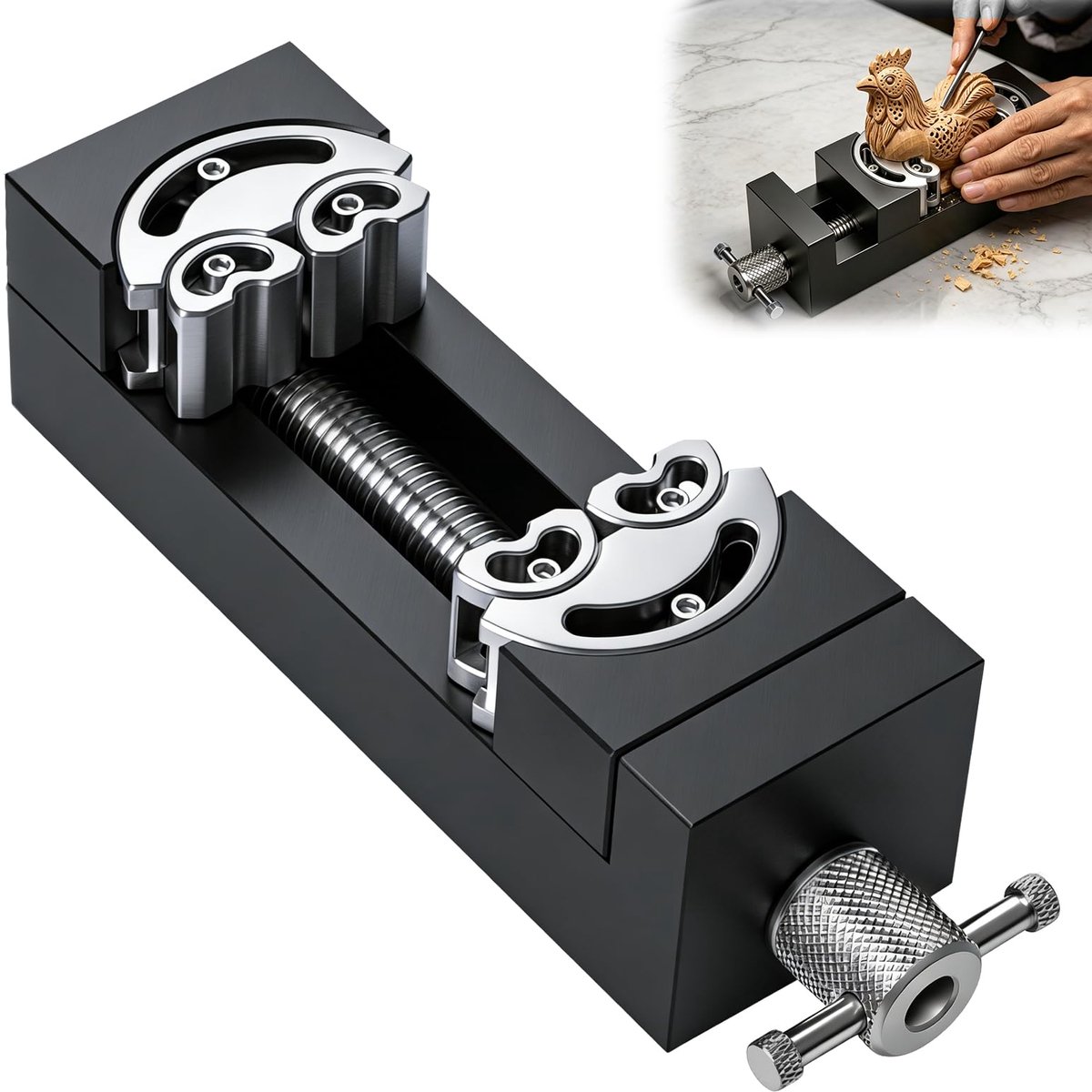 SnelShoppen - Mini Bankschroef 4 inch - Compacte Werkbank Klem - Ideaal voor Hobby, Klussen en Modelbouw - Stevig en Duurzaam - Multifunctioneel Geree