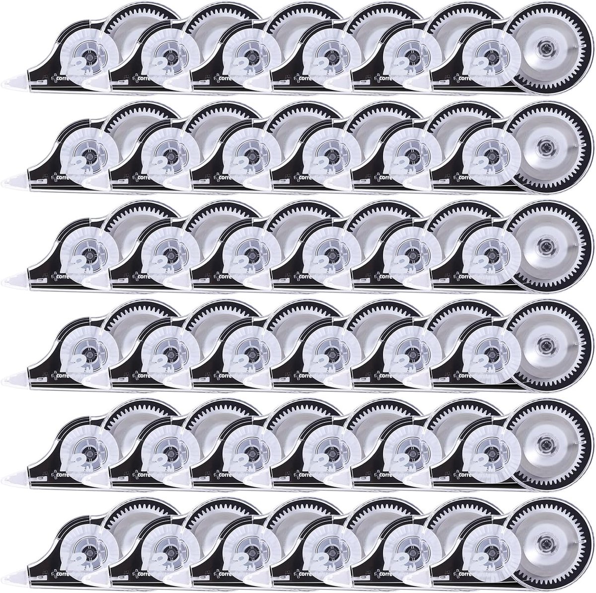 SnelShoppen - Yoosso Correctieroller 36 stuks - Mini Correctietape 12 m x 5 mm - Zwart - Voor Kinderen, Scholieren, Kantoor en Thuis - Met Beschermkap