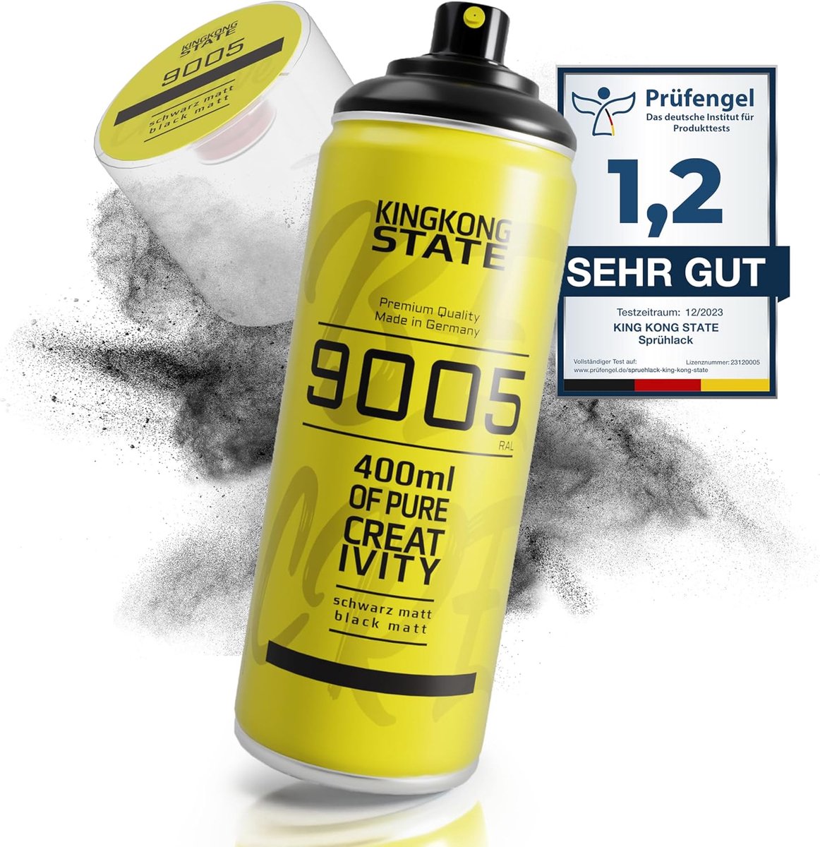 SnelShoppen - Spuitverf Mat Zwart 400ml - Spuitlak Voor Doe-Het-Zelf, Geschikt Voor Alle Oppervlakken, RAL9005, Made in Duitsland