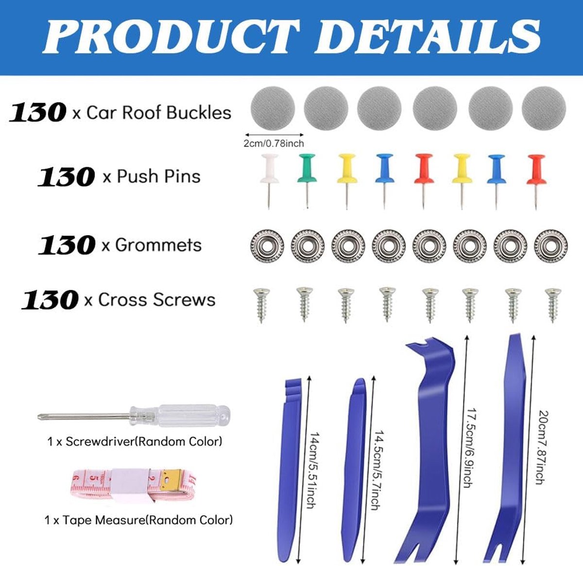 Car Roof Sky Repair Kit, 135 Pcs Car Sky Mount Rivet Kit, Universal Car Roof Rivets, Car Sky Repair for All Cars - ShopVlot
