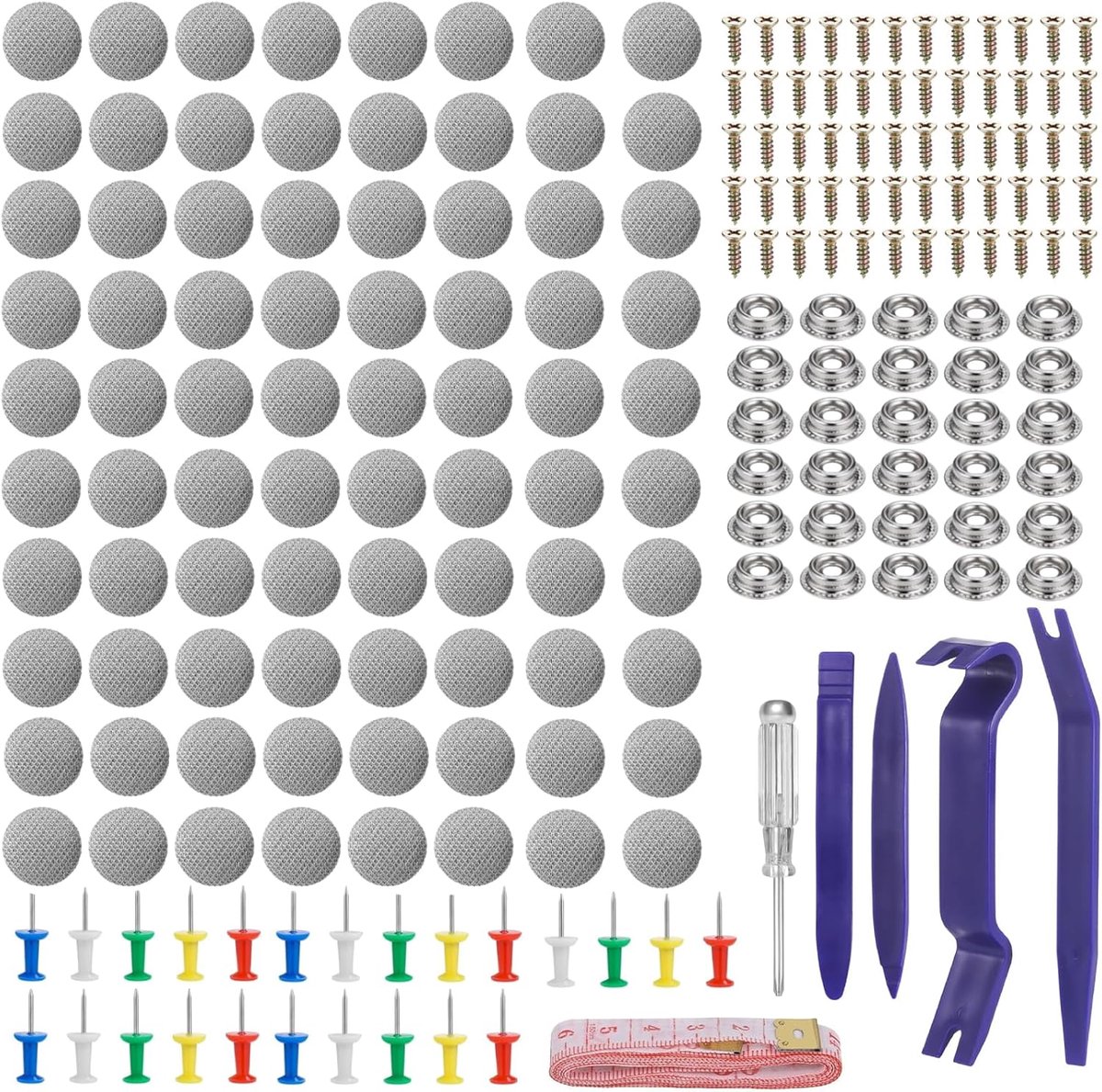 SnelShoppen - Universele Auto Hemelbekleding Reparatie Set - 135 Stuks - Hoogwaardige Materialen - Betrouwbare Hersteloplossing voor Auto Interieur -