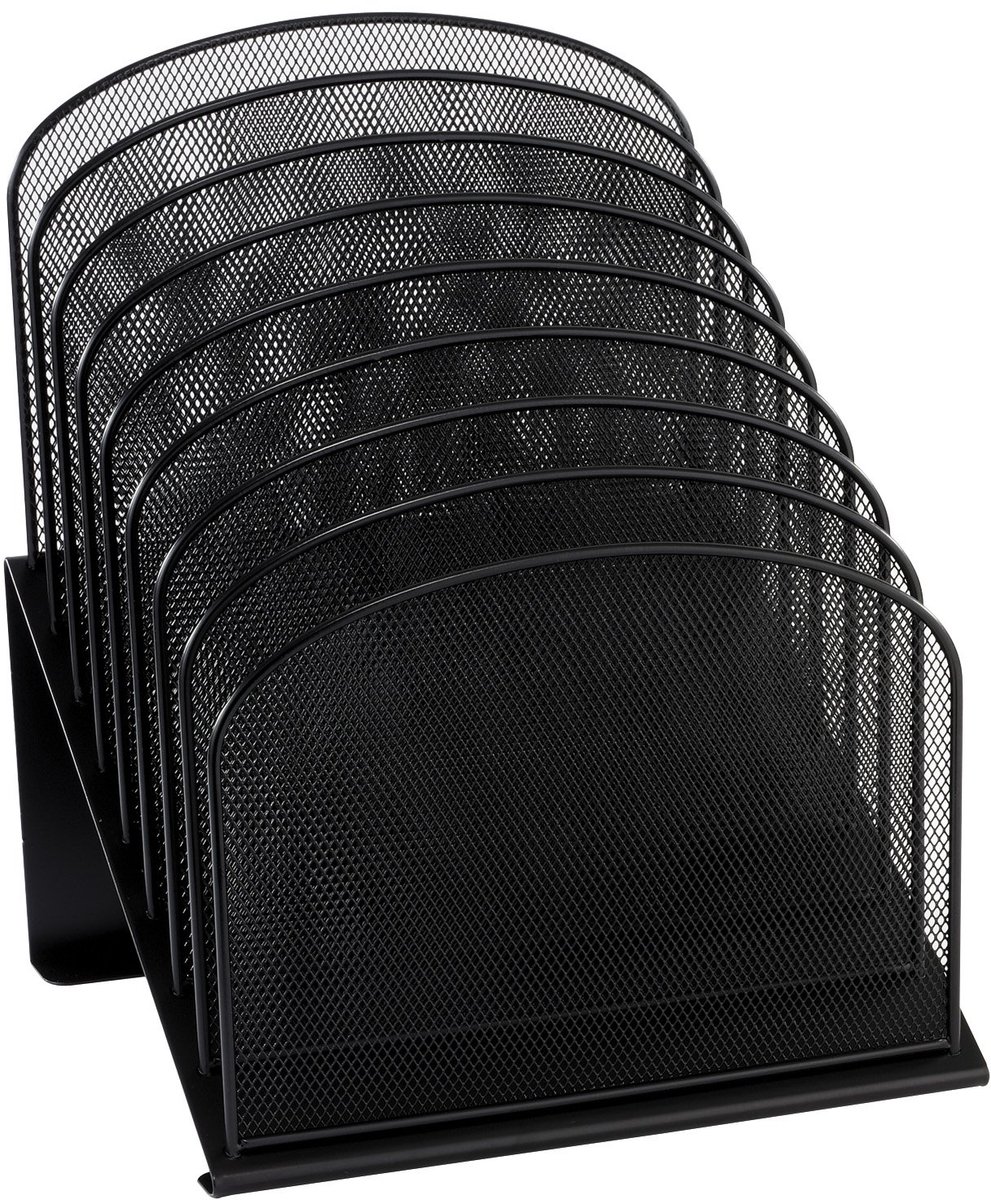 SnelShoppen - Onyx Mesh Bureau-organizer met 8 Stappen - Zwart Bureau-accessoire, Ruimtebesparend, Stijlvol en Functioneel voor Thuis en Kantoor
