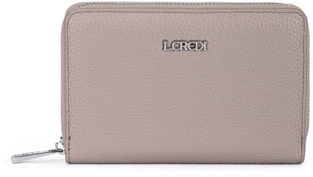 L.CREDI portemonnee Perla Zip Around Wallet Dusty Taupe