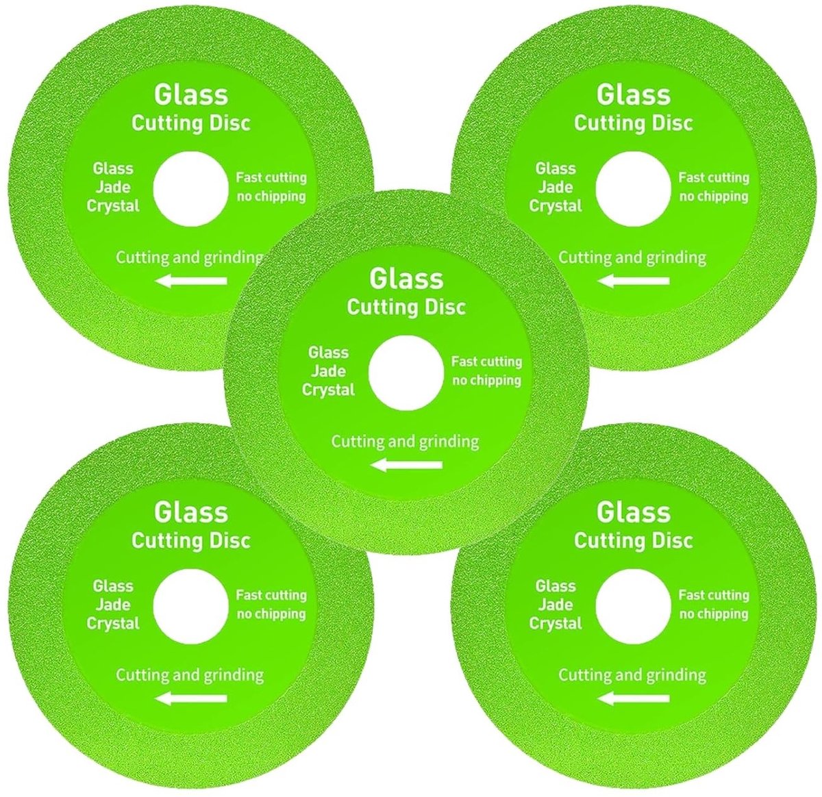 Professionele Snijdiskringen voor Glas en Tegels, Set van 5, Geschikt voor Haakse Slijpers, 100 mm Diameter, Perfect voor Keramiek, Jade en Kristal