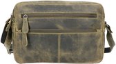 Leather Design Crossbody Schoudertas Hunter Bruin