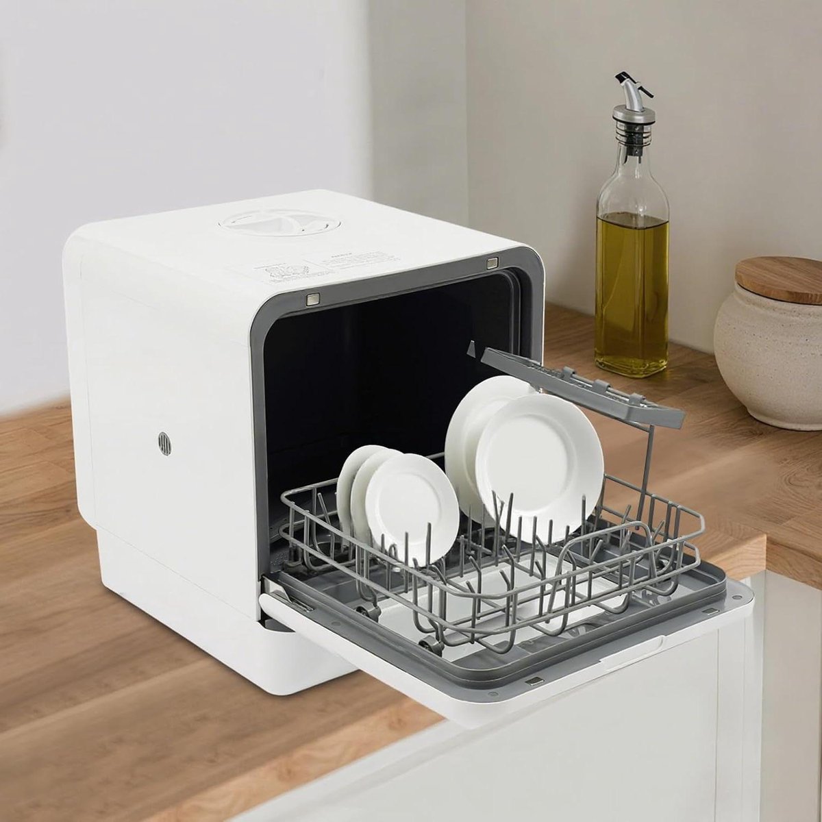 Mini Vaatwasser Compacte Afwasser Keuken Gemak Zonder Wateraansluiting 6 Liter Tank Wit