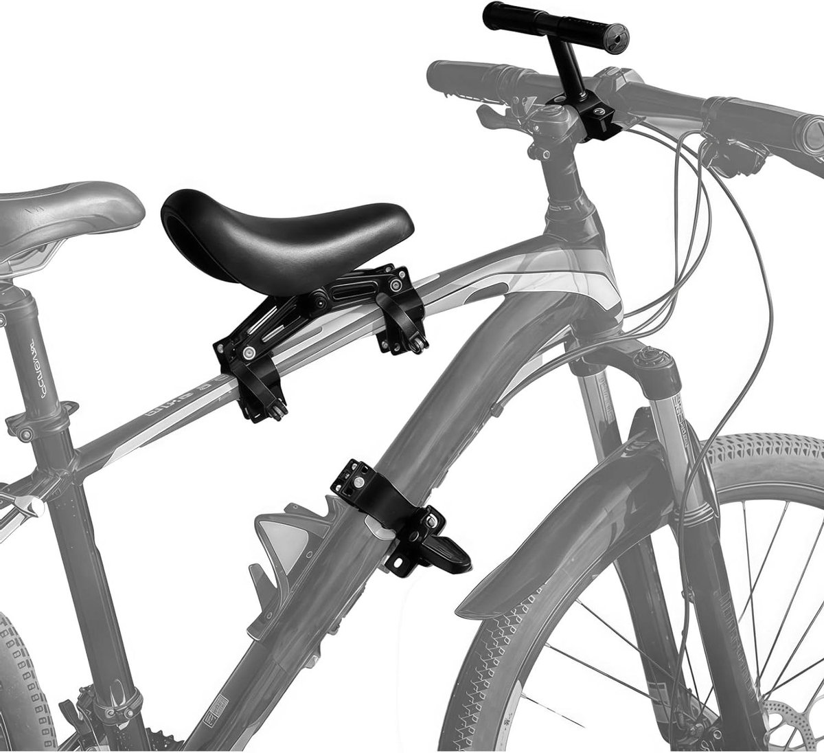 Kinderfietszitje - Fietsstoel Peuter - Samen Fietsen - Eenvoudige Montage - 2-6 Jaar - Zwart