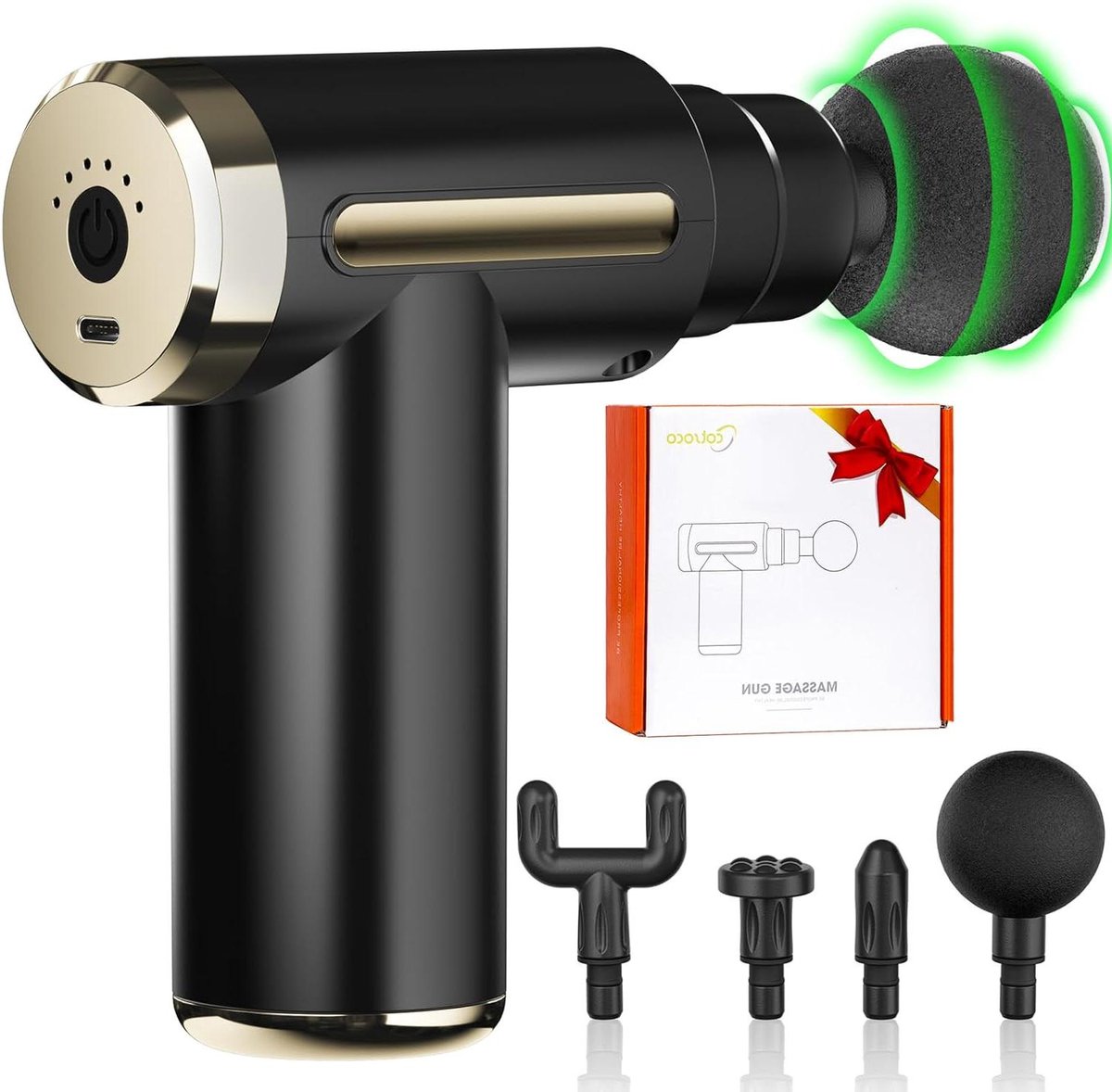 Mini Massage Gun - Spier Stimulator - Spierherstel Bevorderen - Drukgevoelige Activering - 11 x 4 x 9 cm - Zwart