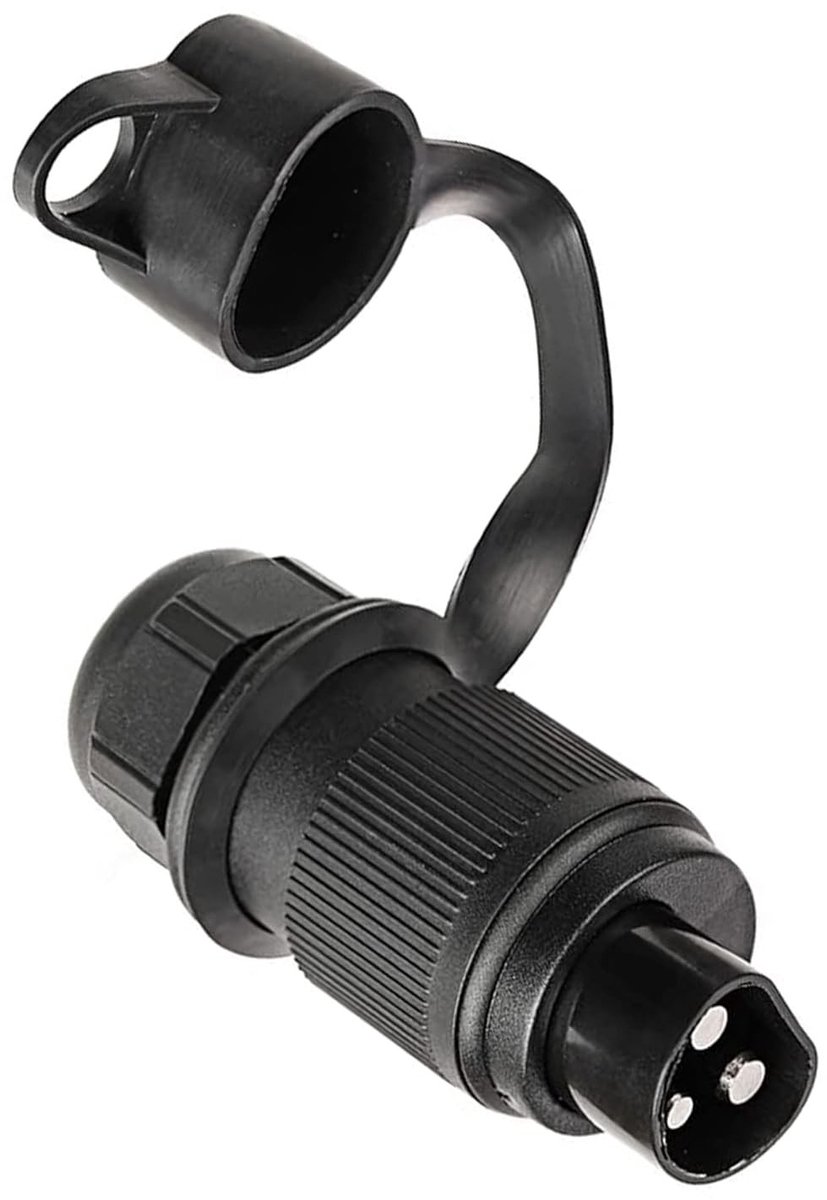 Puller Plug 12v 24v, Standaard DIN 9680, Waterdichte 3-Pin Caravan Stekker voor Aanhangwagens en Campers