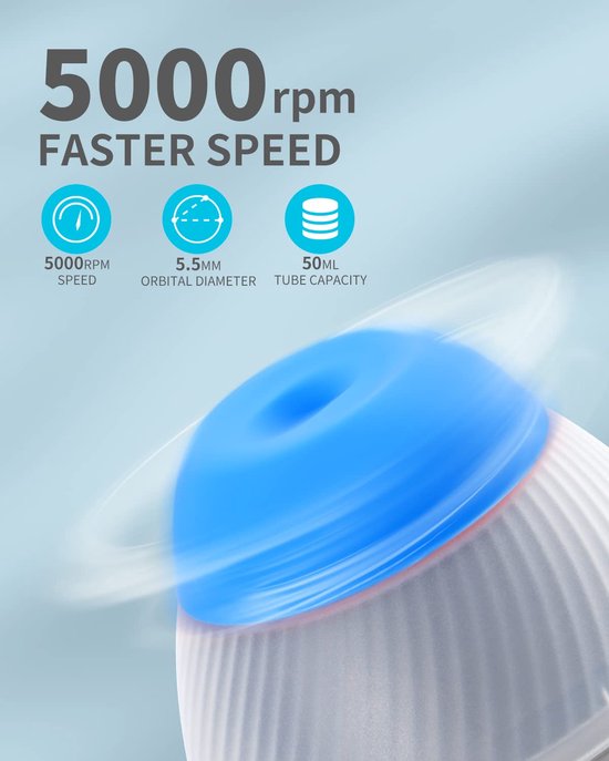 Mini Vortex Shaker - Kleurenmixer Laboratorium - Vloeistoffen Mengen - Snel mengen 5 seconden - 50ml capaciteit - Blauw van MINI — afbeelding 2
