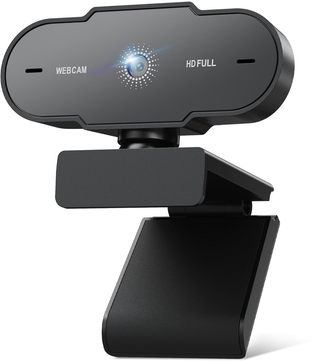 SnelShoppen - Webcam PC met Microfoon, Full HD 1080p, USB Webcamera, 30 FPS, Ruisonderdrukking voor Laptop, Desktop, Streaming, Skype, Zoom, Teams, Ma