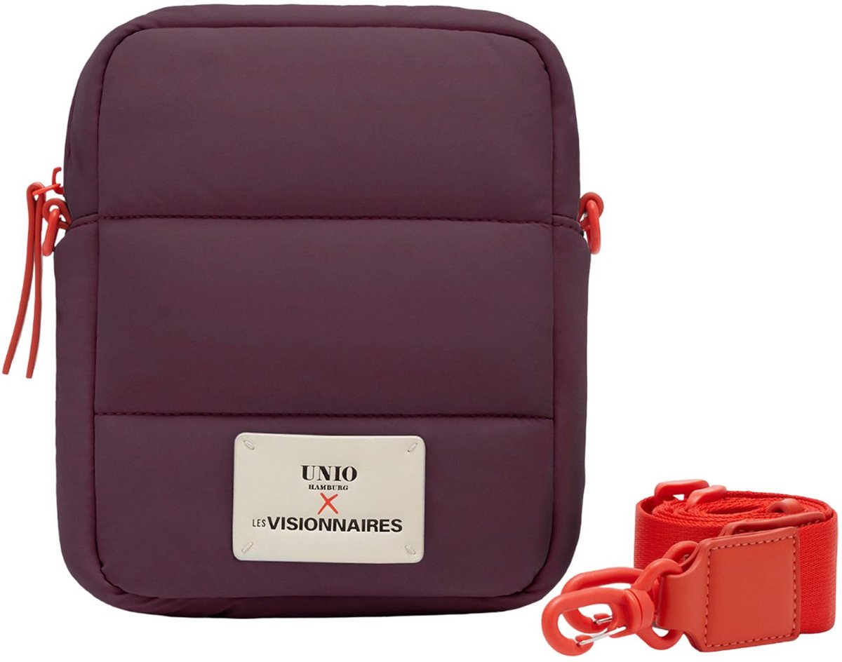 Unio Hamburg x Les Visionnaires schoudertas Puffy Unio Soelden Dark Wine (rood)paars