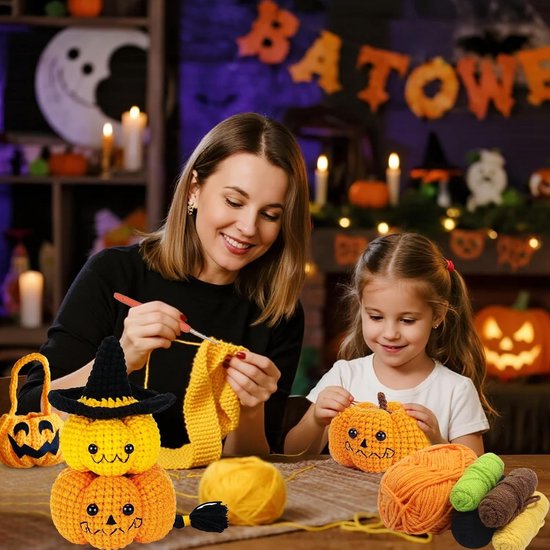 Complete Haakset voor Beginners met Pompoen Thema - Haaknaalden, Wol en DIY Handleiding voor Creatieve Projecten — afbeelding 4