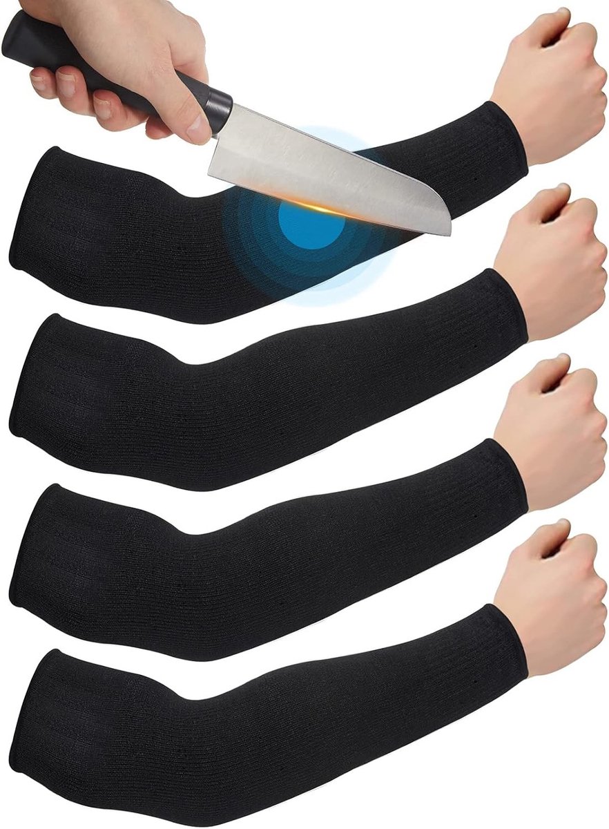 2 Paar Arm Sleeves Beschermers voor Dunne Huid en Blauwe plekken - Snijbestendige Mouwen voor Mannen en Vrouwen, Zwart, L