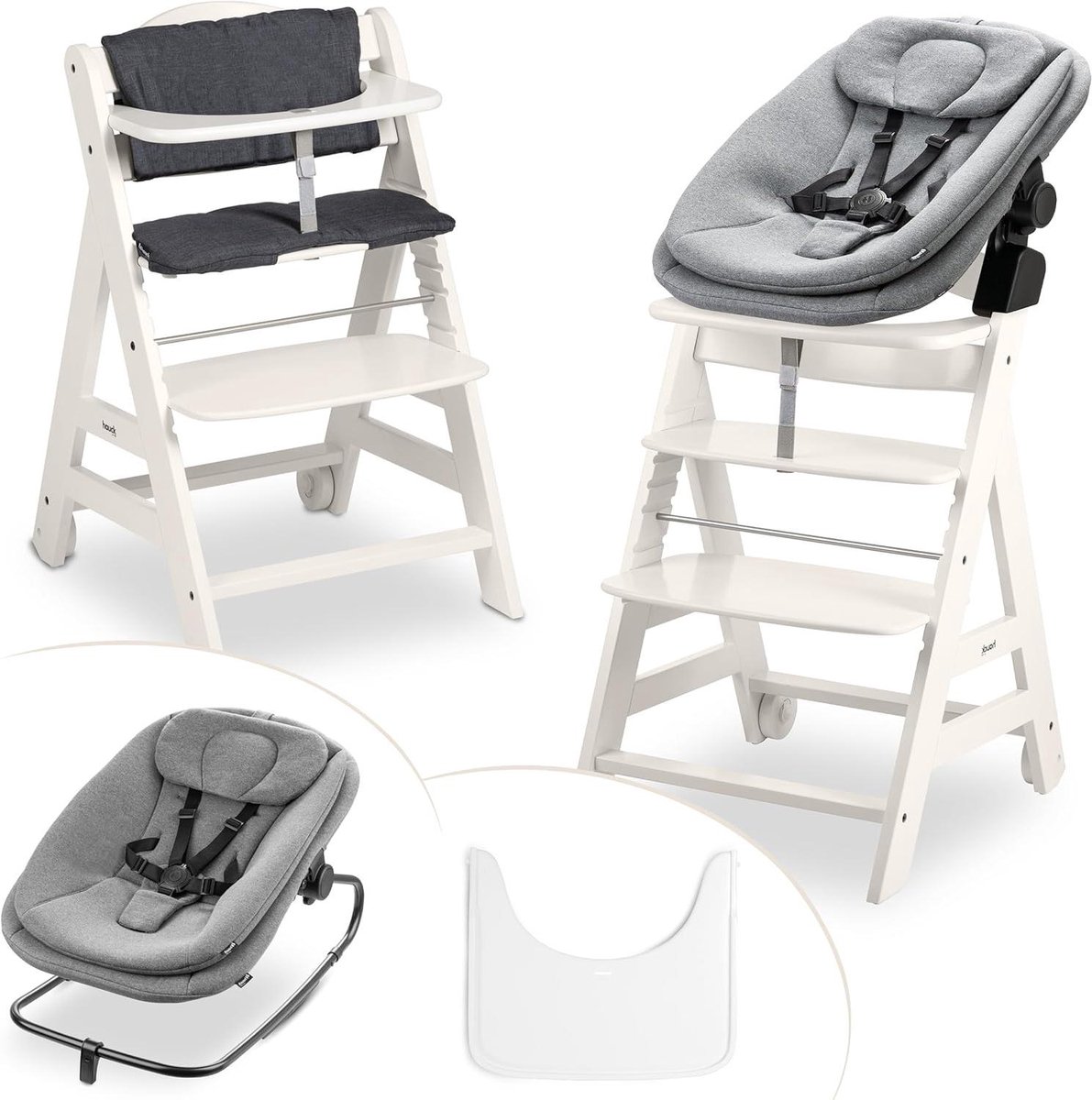 Hoge stoel - Baby eetstoel - Vanaf geboorte eten - Compleet met newborn set