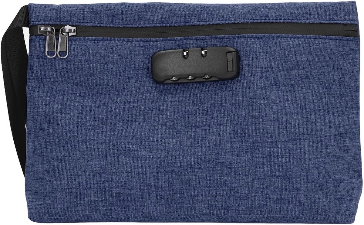 Geuroverlastvrije Opbergzak met Combinatielock, Actieve Koolstof en Reiscontainer voor Geurige Producten (Marineblauw)