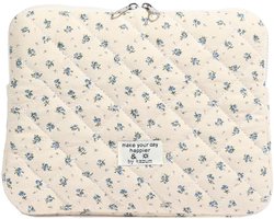 Thijox - GSenhui Puffy Laptophoes 11-15 inch Laptoptas Bloemen Design, Compatibel met 13,3-13,6 inch MacBook Air/Pro, Esthetische iPad-tas voor dageli