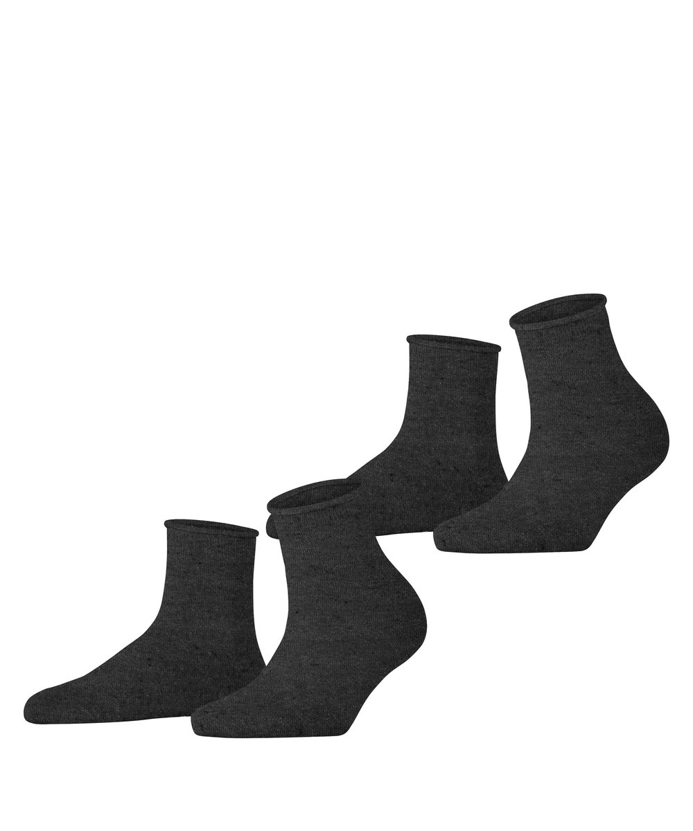 Esprit Icy Dots 2 Pack eenkleurig katoen multipack sokken dames grijs - maat 35-38