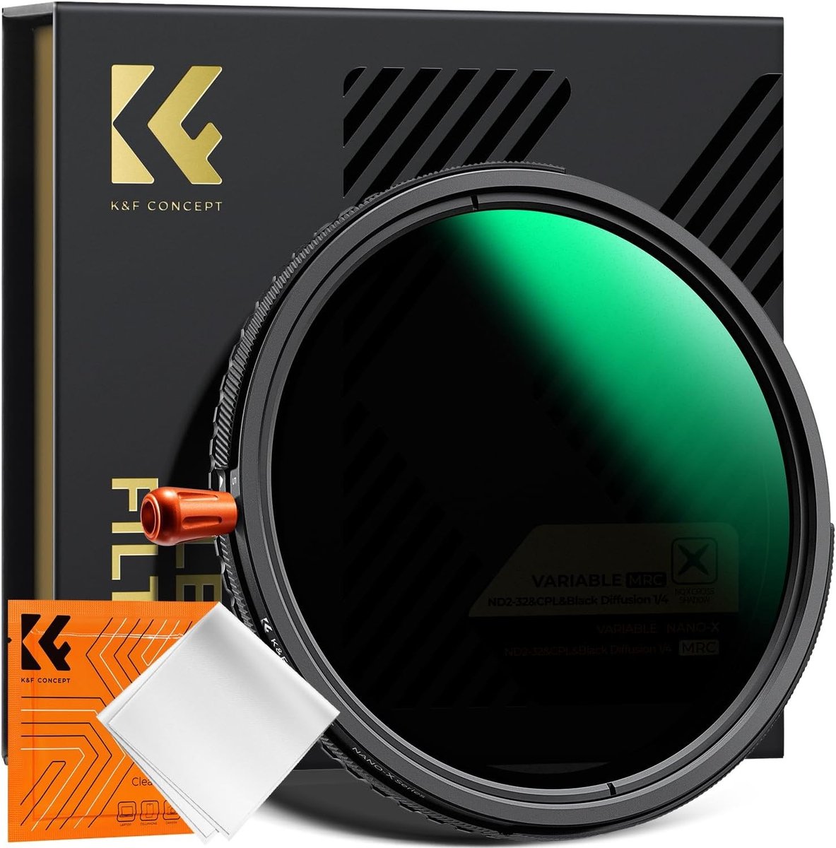 Variabele ND-filter 82MM met Black Mist 1/4 en CPL - 3-in-1 Lensfilter voor Fotografie met 28 Multi-Coatings en Reinigingsdoekje | Densiteit Neutraal, Fog Effect en Polarisatiefilter voor Creatieve Opnamen