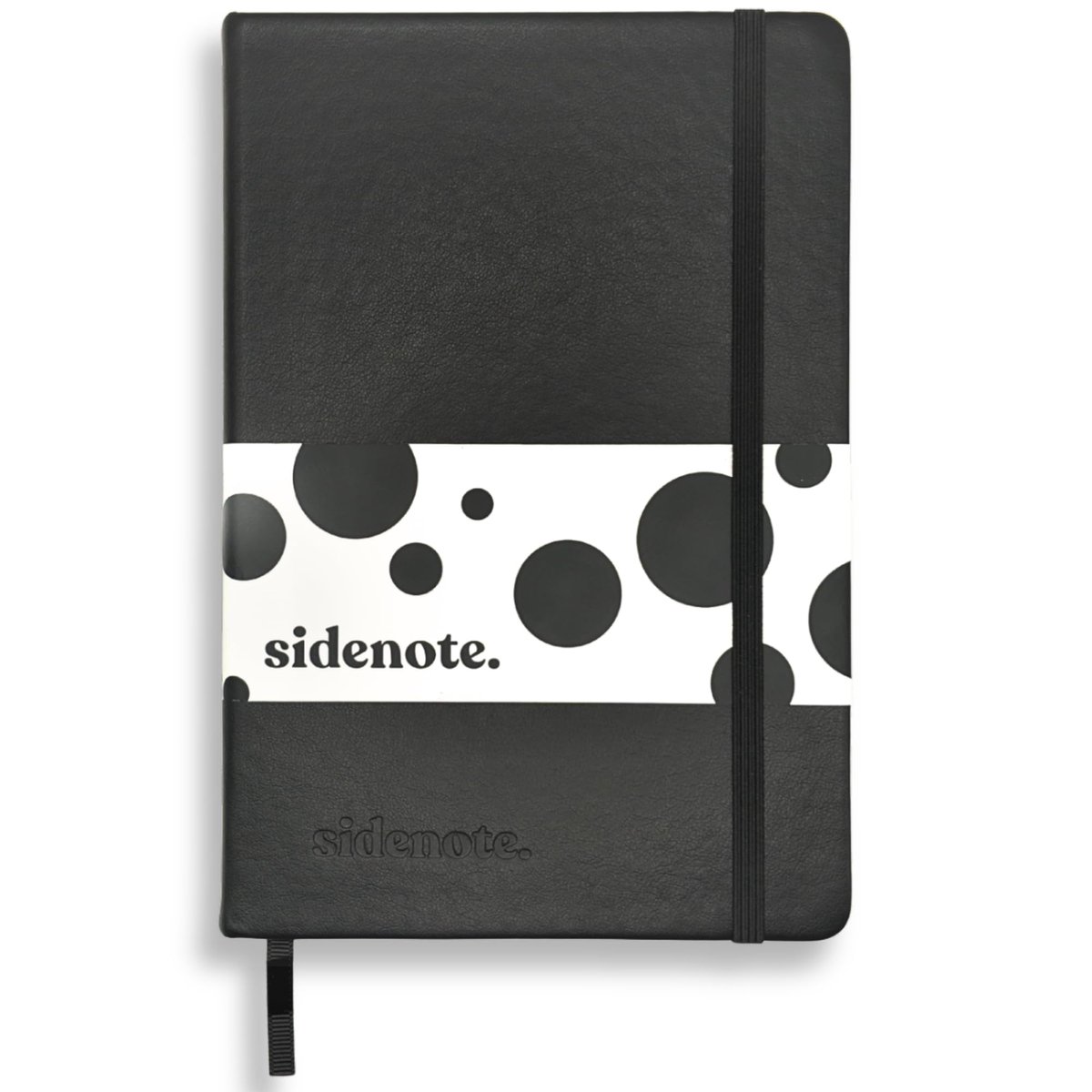 SnelShoppen - A5 gelinieerd notitieboek zwart van veganistisch leer, 192 pagina's, 100 g/m² papier, 6 mm gelinieerd schrijfnotitieboekje voor werk, st
