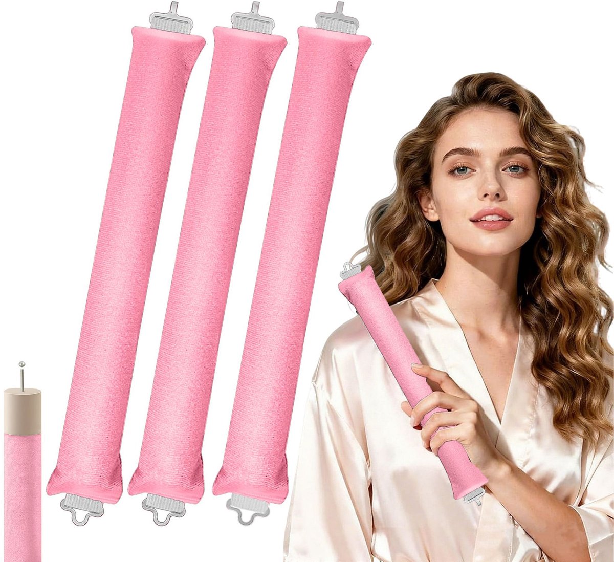 Heatless curls - set van 3 - Apricot