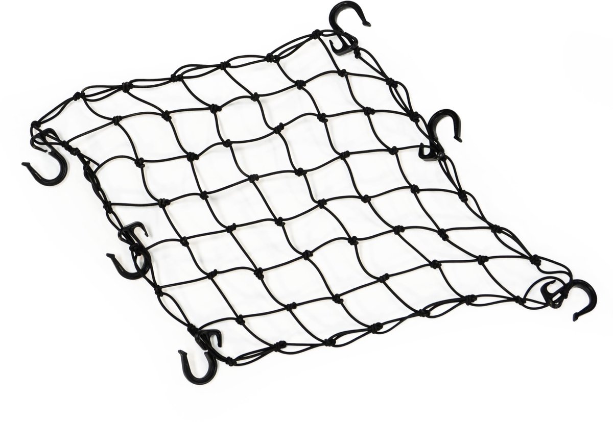SnelShoppen - Burley COHO Bagagenet Zwart - Elastisch Bungee Net met Verstelbare Haken voor Aanhangers - Geschikt voor Coho XC en Flatbed
