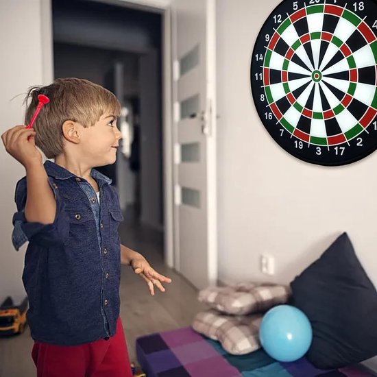 Dubbelzijdig Dartbord voor Kinderen & Ballen Spel - Opvouwbaar Dartbord Speelgoed - Feestspellen Buiten Gooispel Cadeau - Zwarte en Witte Dartbord (66cm) — afbeelding 5